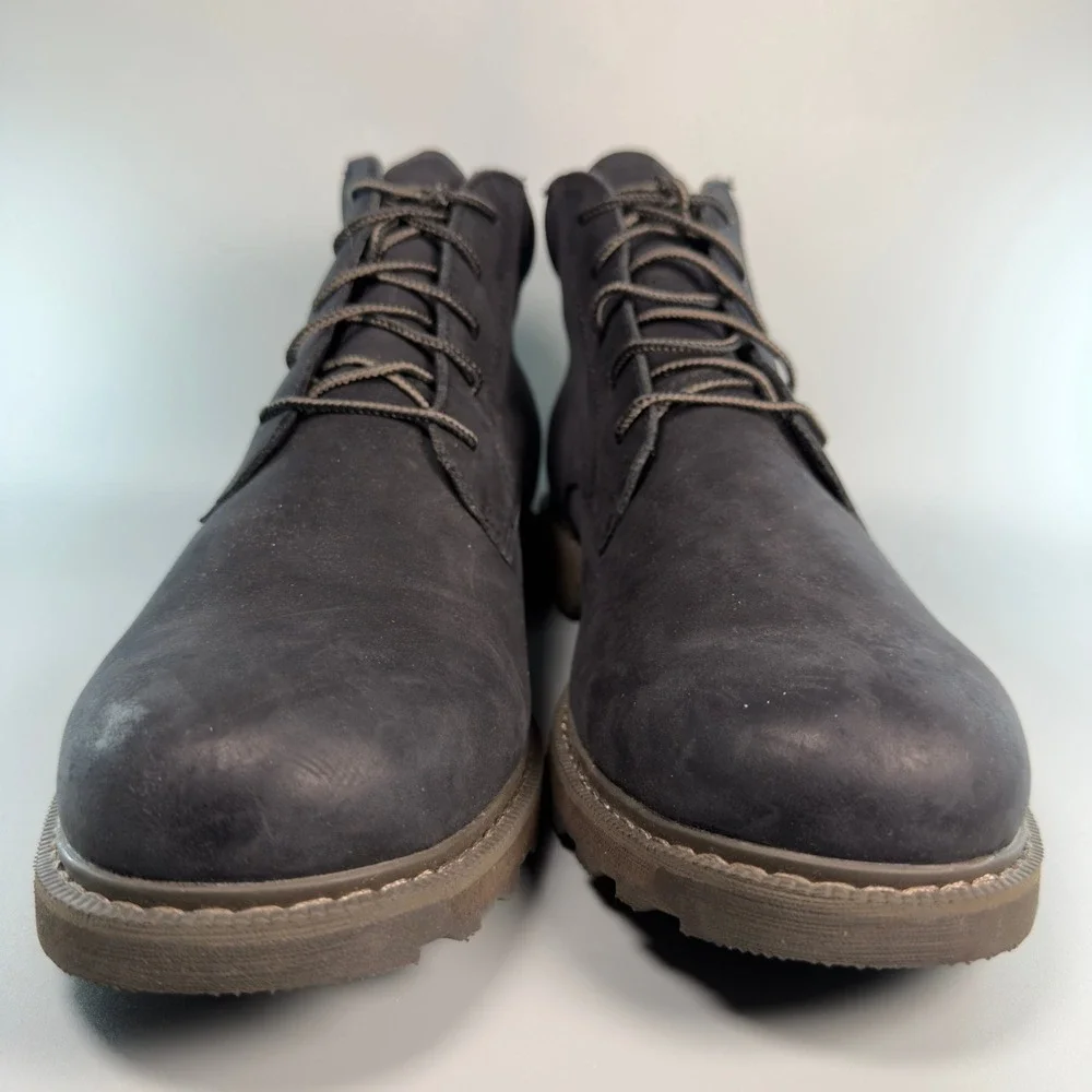 Sorel Madson II Mens 11 Chukka Waterproof Boots Black Leather Suede Lace Shoes